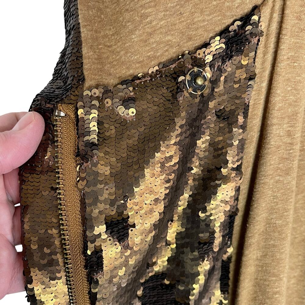 FREE PEOPLE Women’s Terra Cooper Sequined Hooded Jacket size medium - Picture 5 of 10